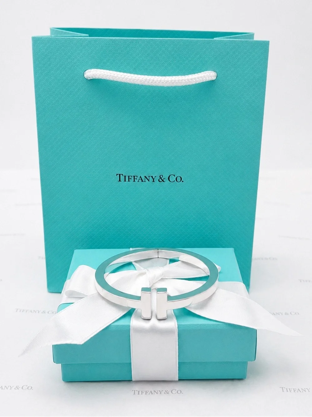 Tiffany & Co. T Square Bracelet in Sterling Silver 925 Gift Pouch, Box & Bag - Picture 10 of 14